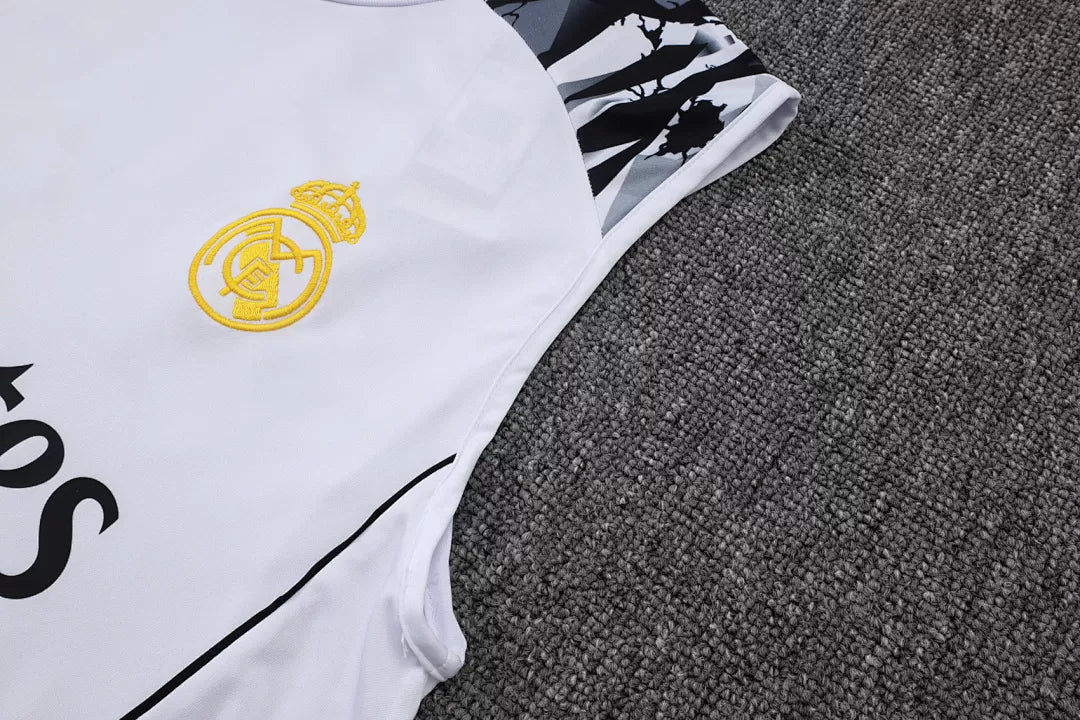 Completino Canottiera Real Madrid x Marvel 2025/26 Uomo Bianco | Kit Allenamento