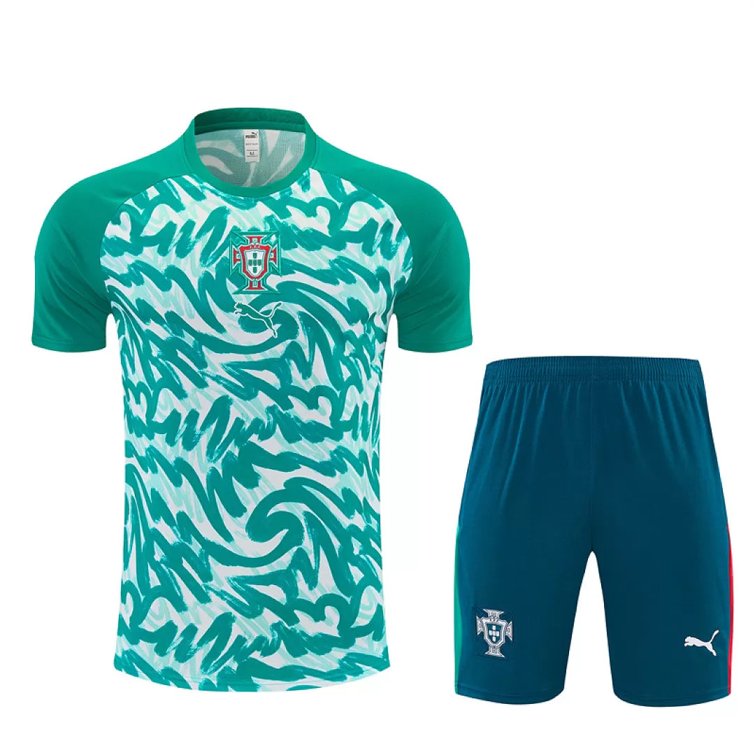 Completino Manica Corta Portogallo 2026 Uomo Verde | Kit Allenamento