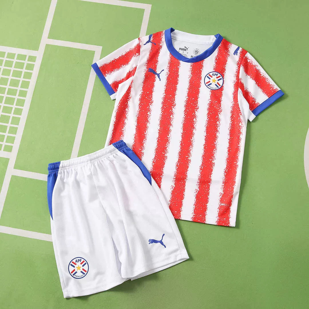 Kit Bambino Paraguay Home 2026 Rosso Bianco | Kit da Calcio