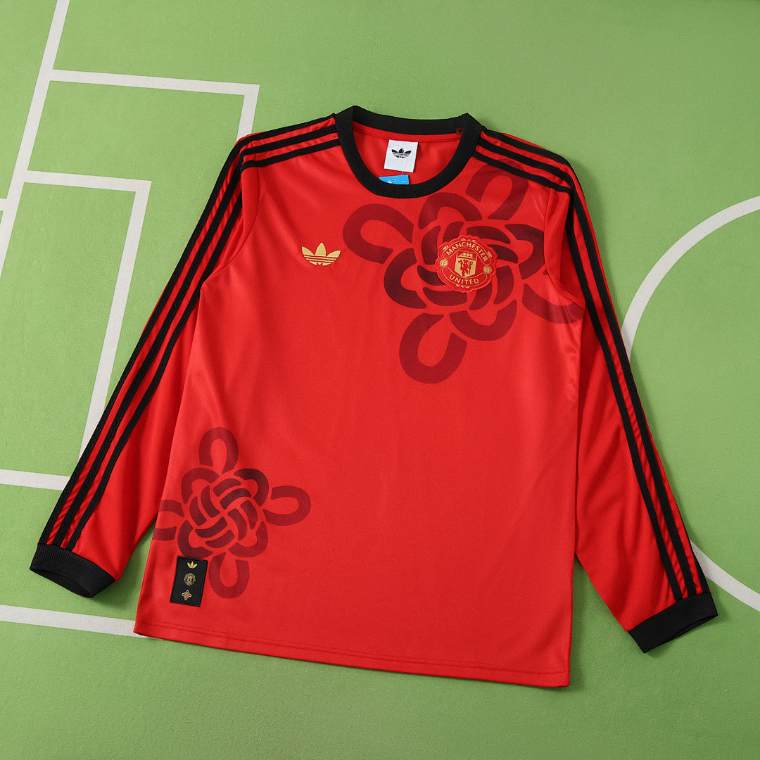 Maglia Manchester United Pre-Match CNY 25/26 Uomo Manica Lunga | Maglia da Calcio
