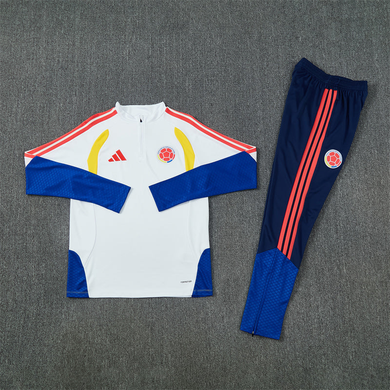 Tuta Colombia Bianco/Blu Half-Zip 2026 Uomo | Tuta da Calcio