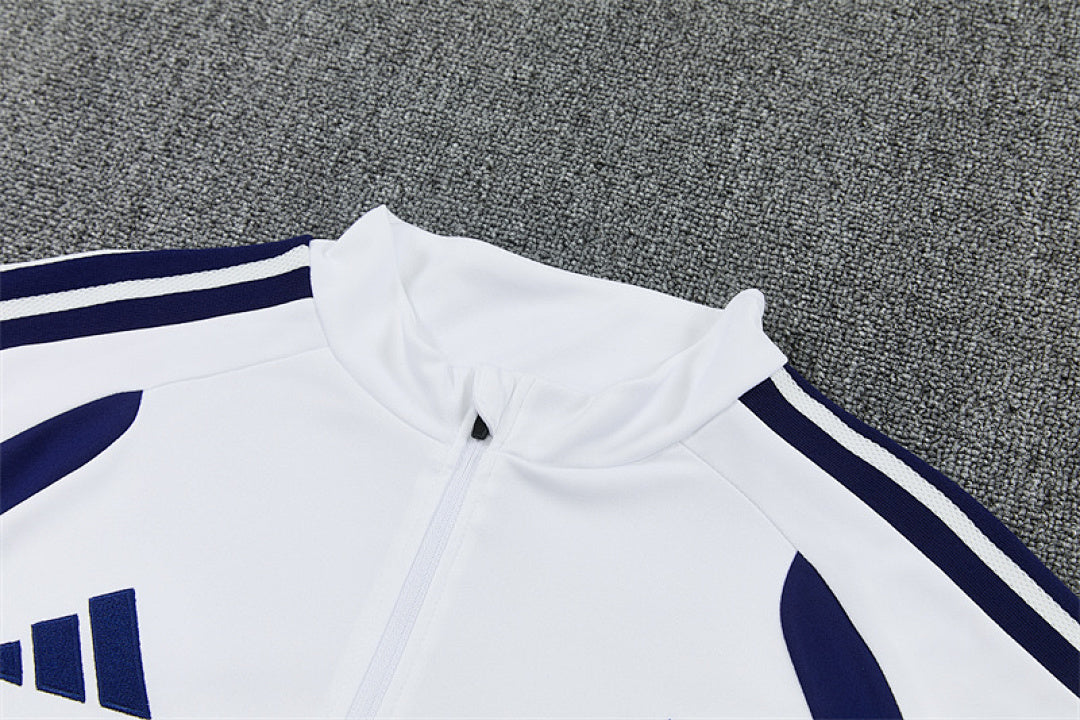Tuta Real Madrid Bianco/Blu Half-Zip 26/27 Uomo | Tuta da Calcio