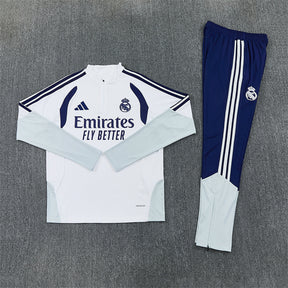 Tuta Real Madrid Bianco/Blu Half-Zip 26/27 Uomo | Tuta da Calcio