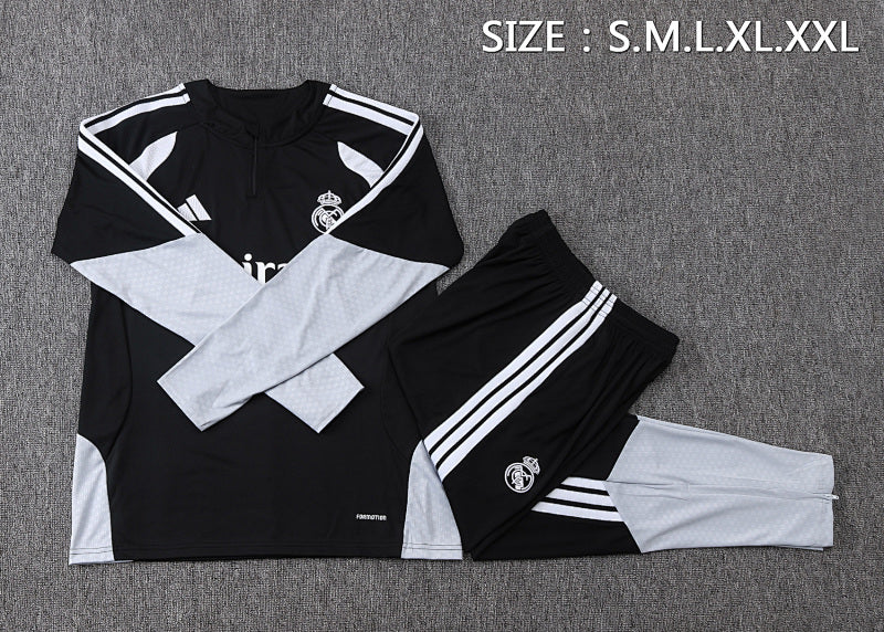 Tuta Real Madrid Nero/Bianco Half-Zip 26/27 Uomo | Tuta da Calcio