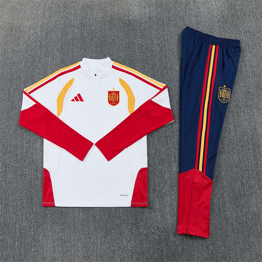 Tuta Spagna Bianco/Blu Half-Zip 2026 Uomo | Tuta da Calcio