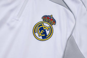Real Madrid White/Gray Tracksuit Half-Zip 25/26