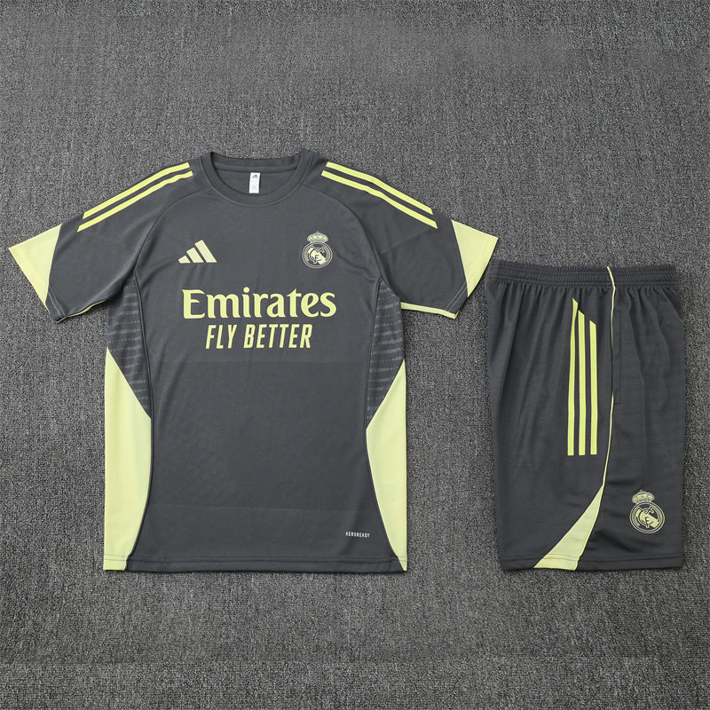 Real Madrid Gray Training Shirt + Shorts Kit 25/26