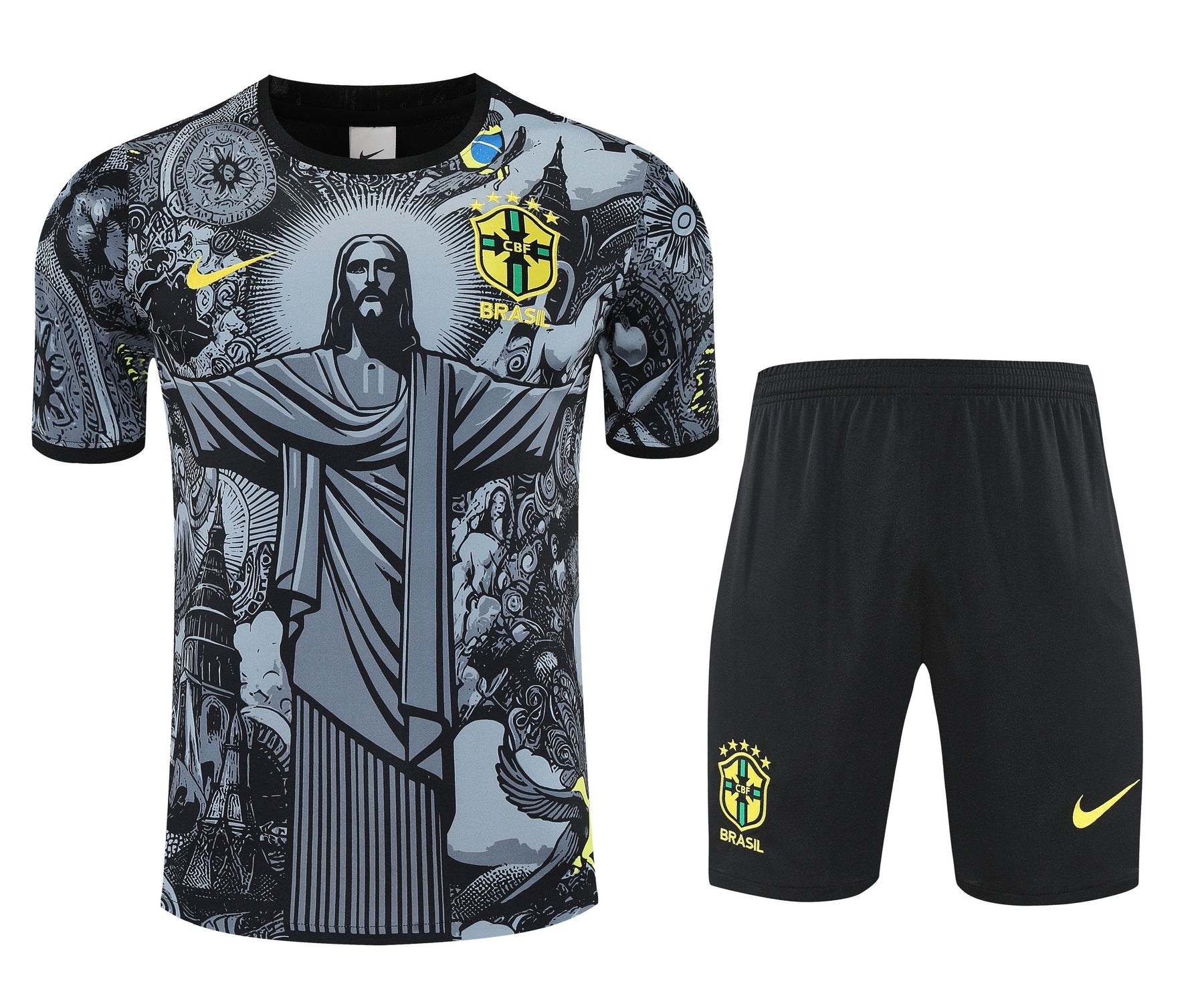 Kit Shirt + Shorts Brazil Christ the Redeemer Gray Training 25/26