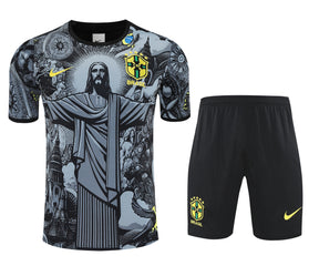 Kit Shirt + Shorts Brazil Christ the Redeemer Gray Training 25/26