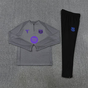 Barcelona x Black Mamba Tracksuit Gray/Black 25/26 | Soccer Tracksuit