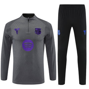 Barcelona x Black Mamba Tracksuit Gray/Black 25/26 | Soccer Tracksuit
