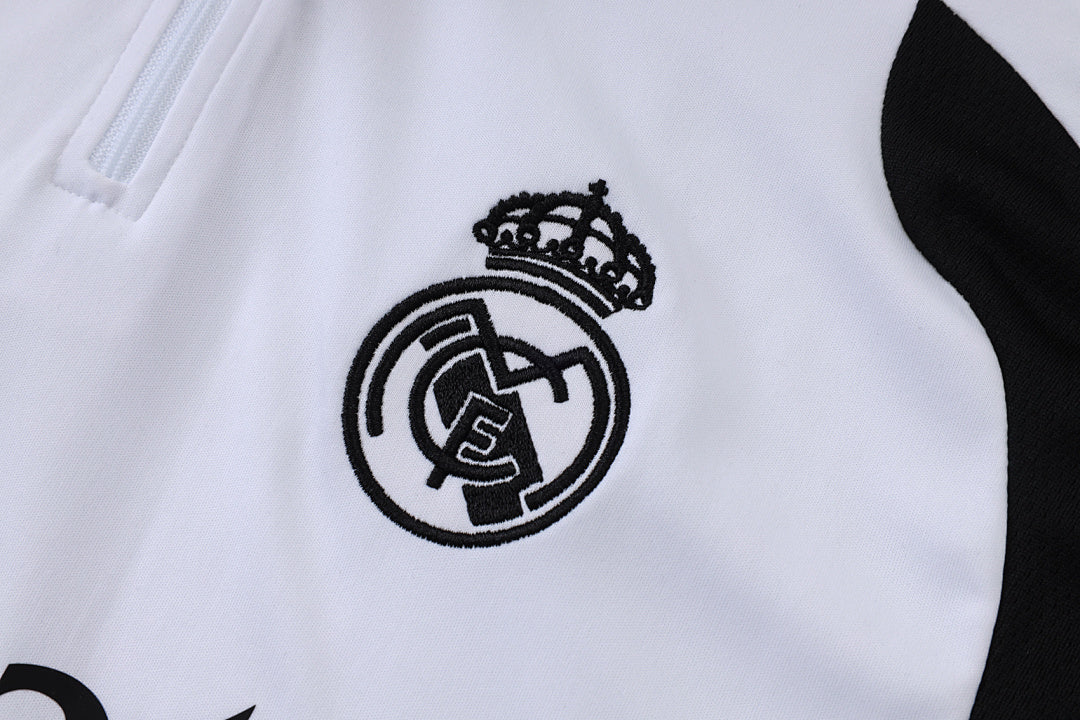Tuta Real Madrid Bianco/Nero Half-Zip 26/27 Uomo | Tuta da Calcio