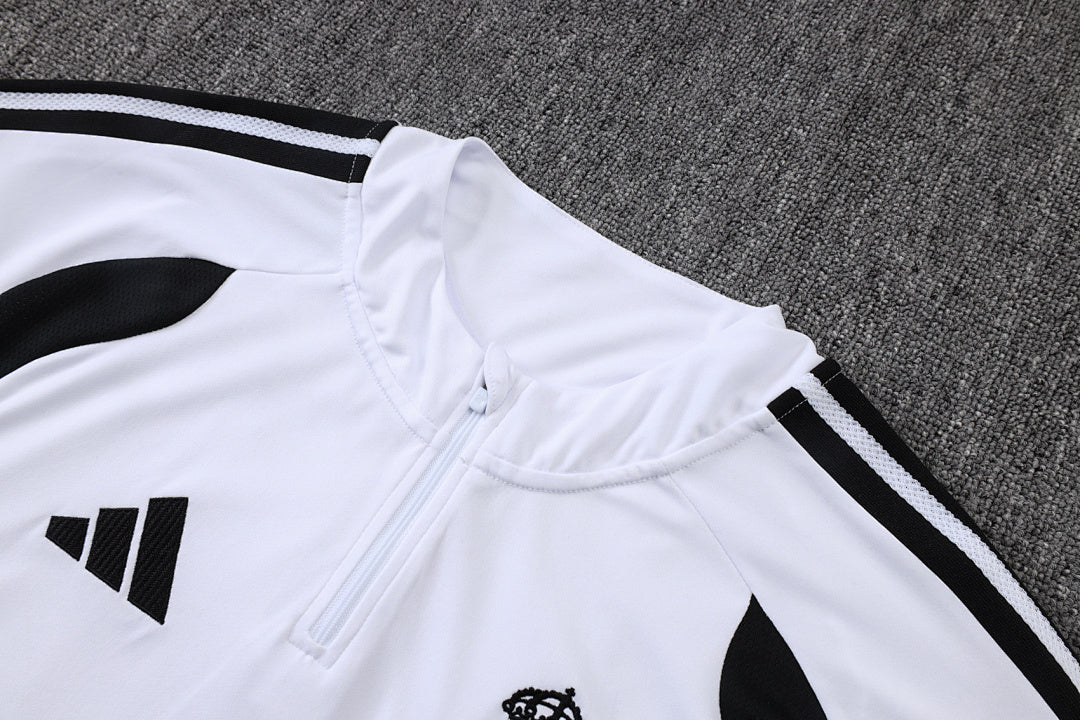 Tuta Real Madrid Bianco/Nero Half-Zip 26/27 Uomo | Tuta da Calcio