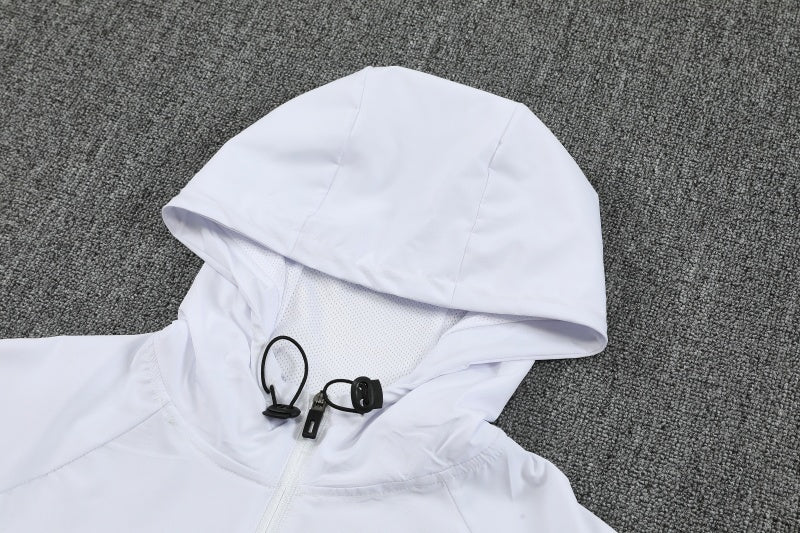 Paris Tech Fleece Hoodie White/Dark Blue