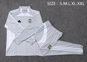 Real Madrid Gray Tracksuit Half-Zip 25/26