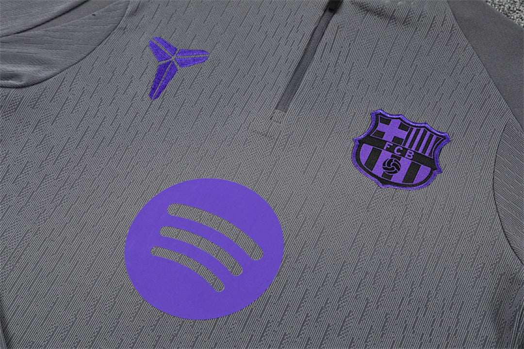 Barcelona x Black Mamba Tracksuit Gray/Black 25/26 | Soccer Tracksuit