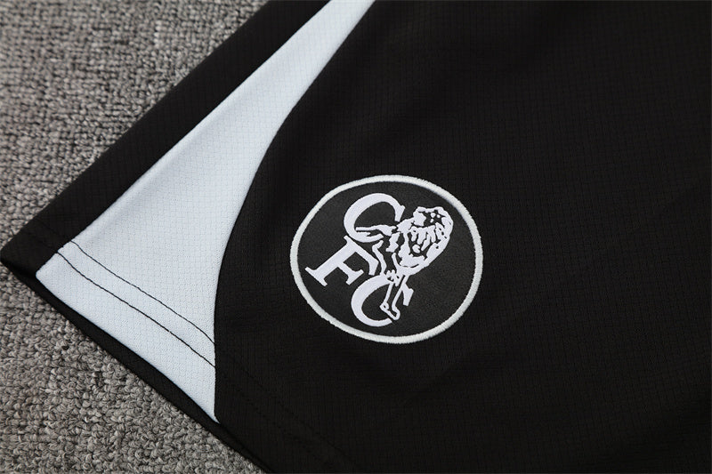 Tenue maillot + short Chelsea bleu/noir 25/26