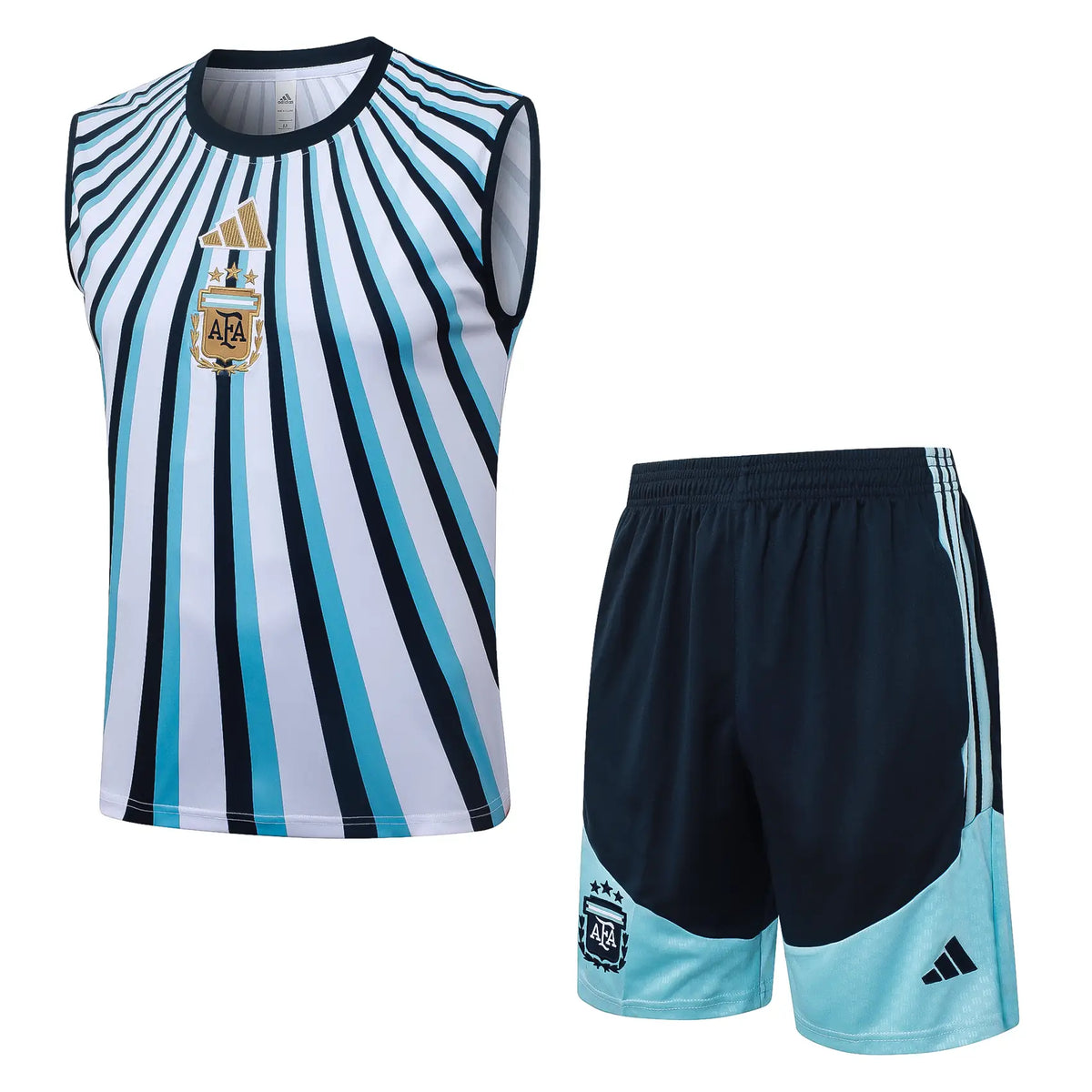 Completino Canottiera Argentina 26/27 Uomo Bianco Azzurro Blu Navy | Kit Allenamento