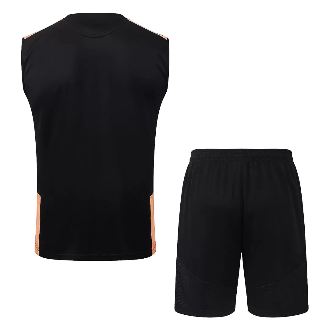 Completino Canottiera Arsenal 26/27 Uomo Nero con dettagli Arancione | Kit Allenamento
