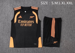 Completino Canottiera Arsenal 26/27 Uomo Nero con dettagli Arancione | Kit Allenamento