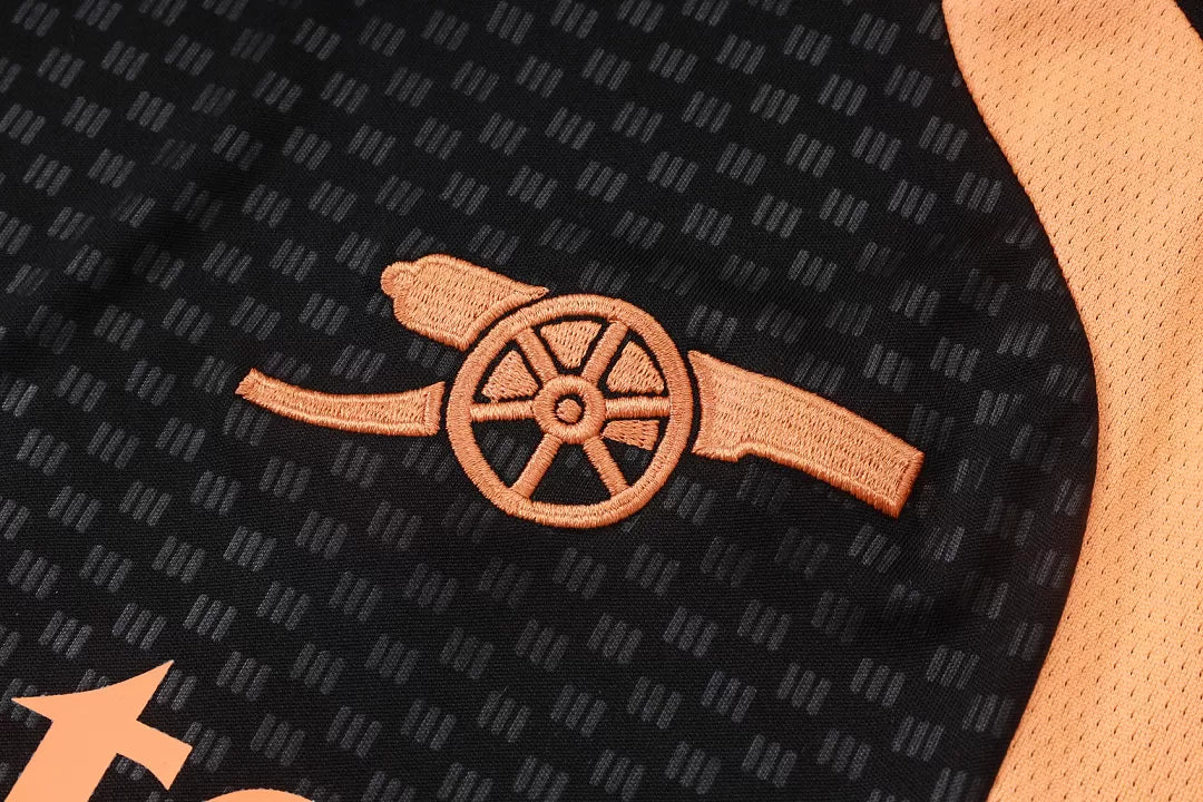 Completino Canottiera Arsenal 26/27 Uomo Nero con dettagli Arancione | Kit Allenamento