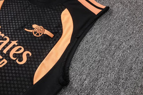 Completino Canottiera Arsenal 26/27 Uomo Nero con dettagli Arancione | Kit Allenamento
