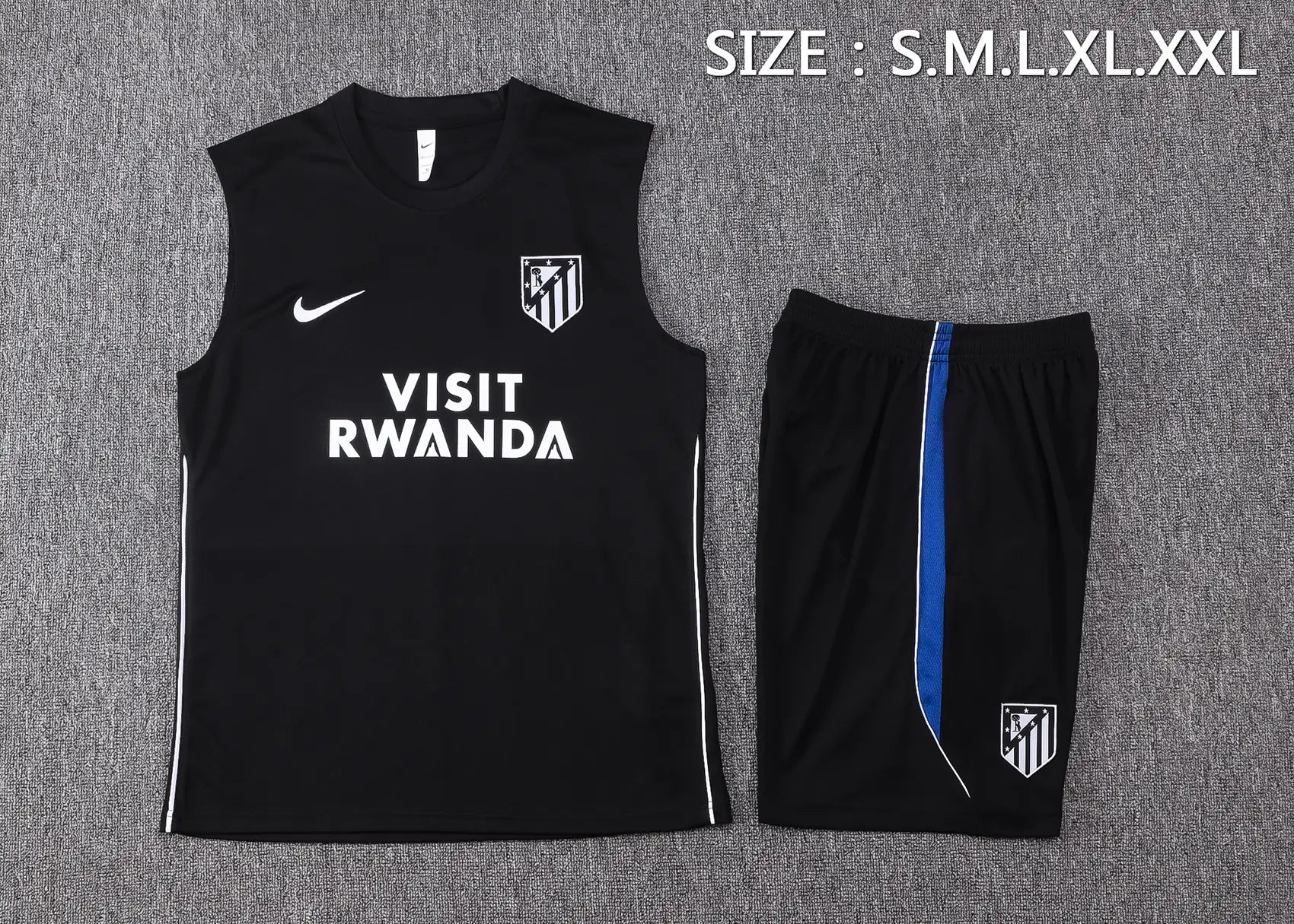 Completino Canottiera Atlético Madrid 26/27 Uomo Nero | Kit Allenamento