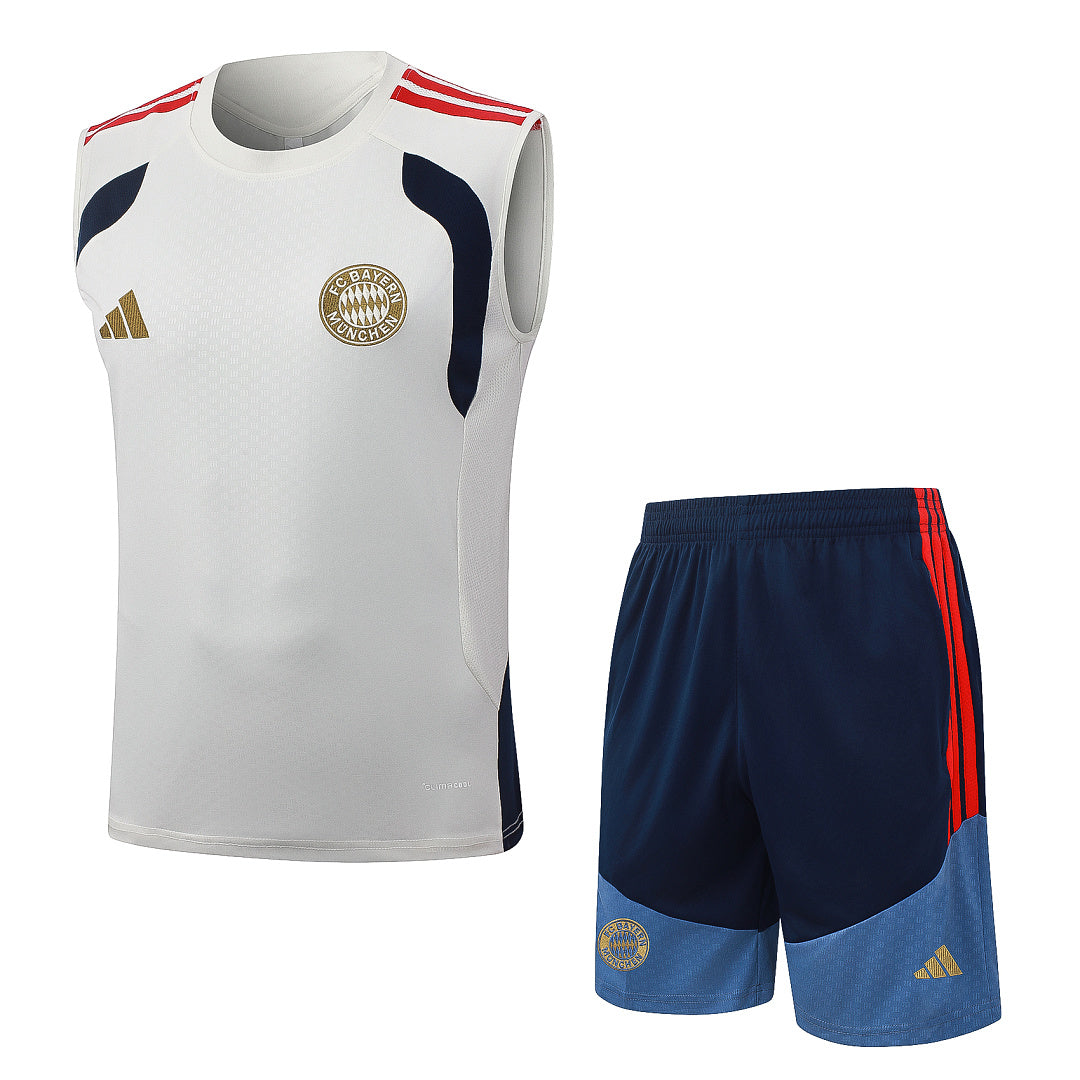 Completino Canottiera Bayern Munich 26/27 Uomo Bianco/Blu Navy | Kit Allenamento