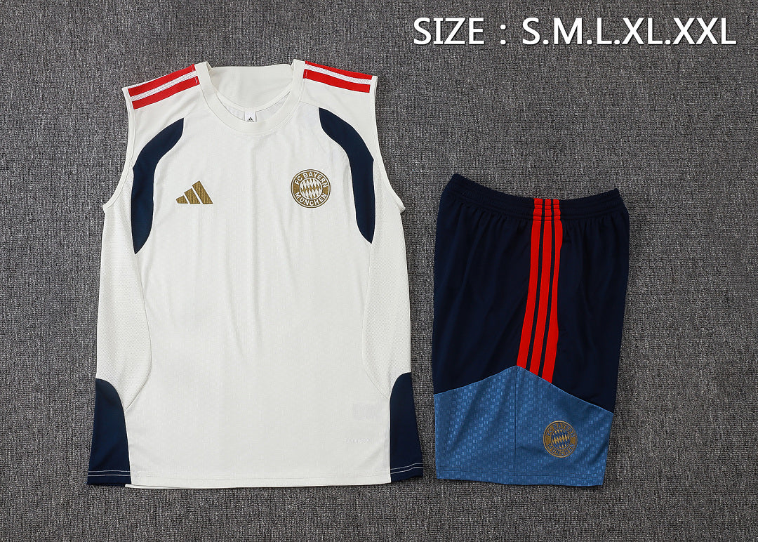 Completino Canottiera Bayern Munich 26/27 Uomo Bianco/Blu Navy | Kit Allenamento