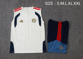 Completino Canottiera Bayern Munich 26/27 Uomo Bianco/Blu Navy | Kit Allenamento
