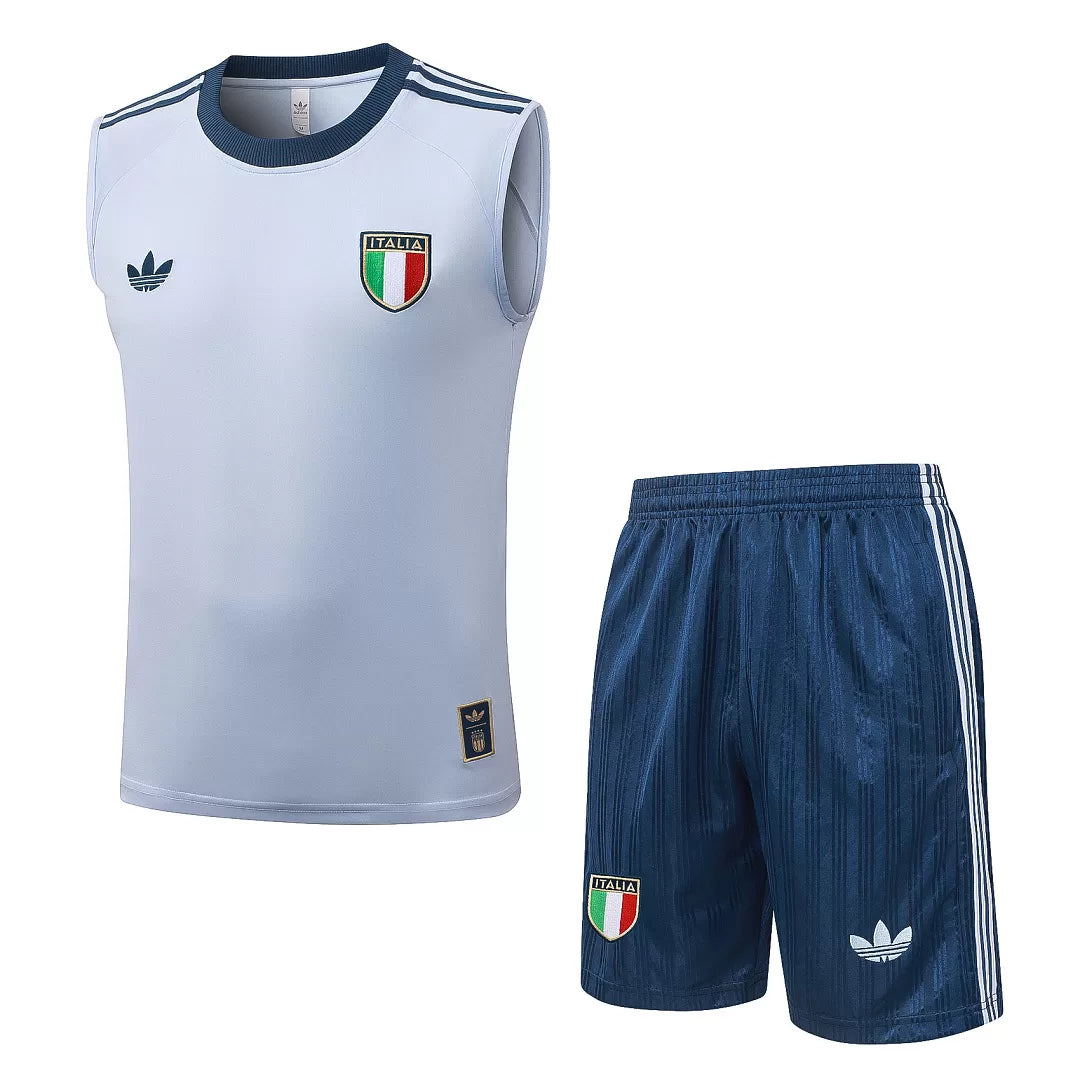 Completino Canottiera Italia 26/27 Uomo Azzurro e Blu Navy | Kit Allenamento