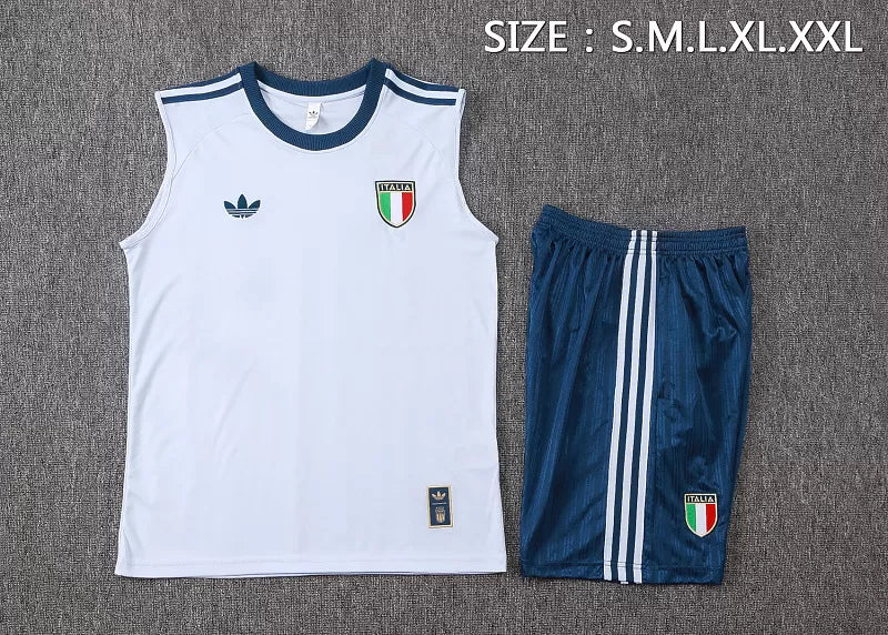Completino Canottiera Italia 26/27 Uomo Azzurro e Blu Navy | Kit Allenamento