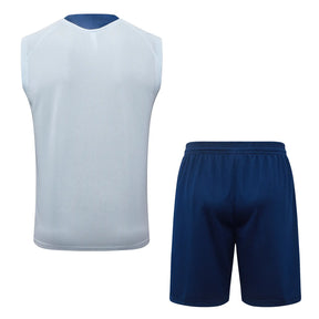 Completino Canottiera Manchester City 26/27 Uomo Bianco e Blu Navy | Kit Allenamento