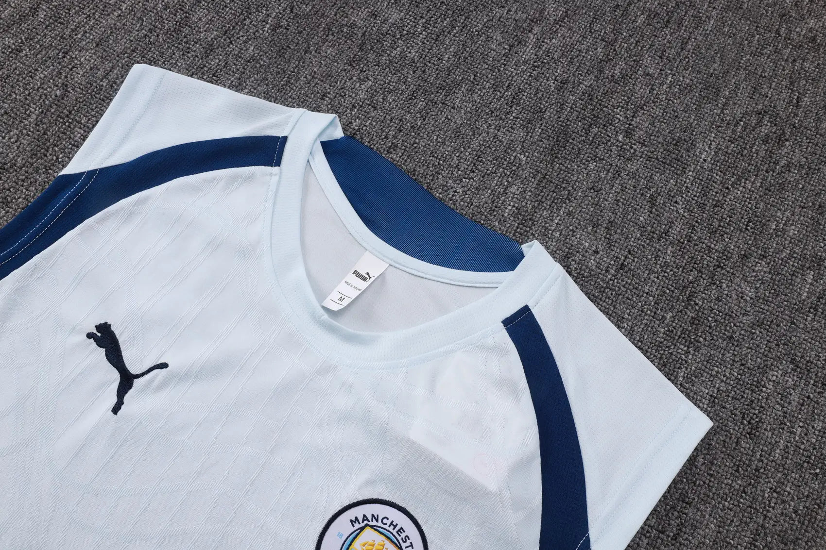 Completino Canottiera Manchester City 26/27 Uomo Bianco e Blu Navy | Kit Allenamento