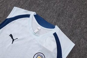 Completino Canottiera Manchester City 26/27 Uomo Bianco e Blu Navy | Kit Allenamento