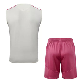 Completino Canottiera Real Madrid 26/27 Uomo Bianco e Rosa | Kit Allenamento