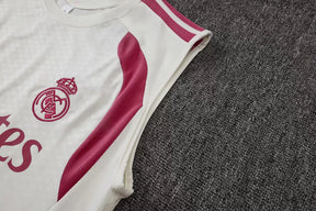 Completino Canottiera Real Madrid 26/27 Uomo Bianco e Rosa | Kit Allenamento