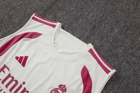 Completino Canottiera Real Madrid 26/27 Uomo Bianco e Rosa | Kit Allenamento