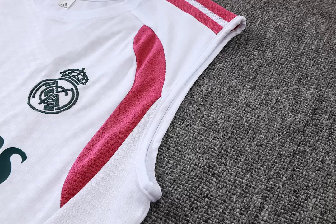 Completino Canottiera Real Madrid 26/27 Uomo Bianco e Verde | Kit Allenamento