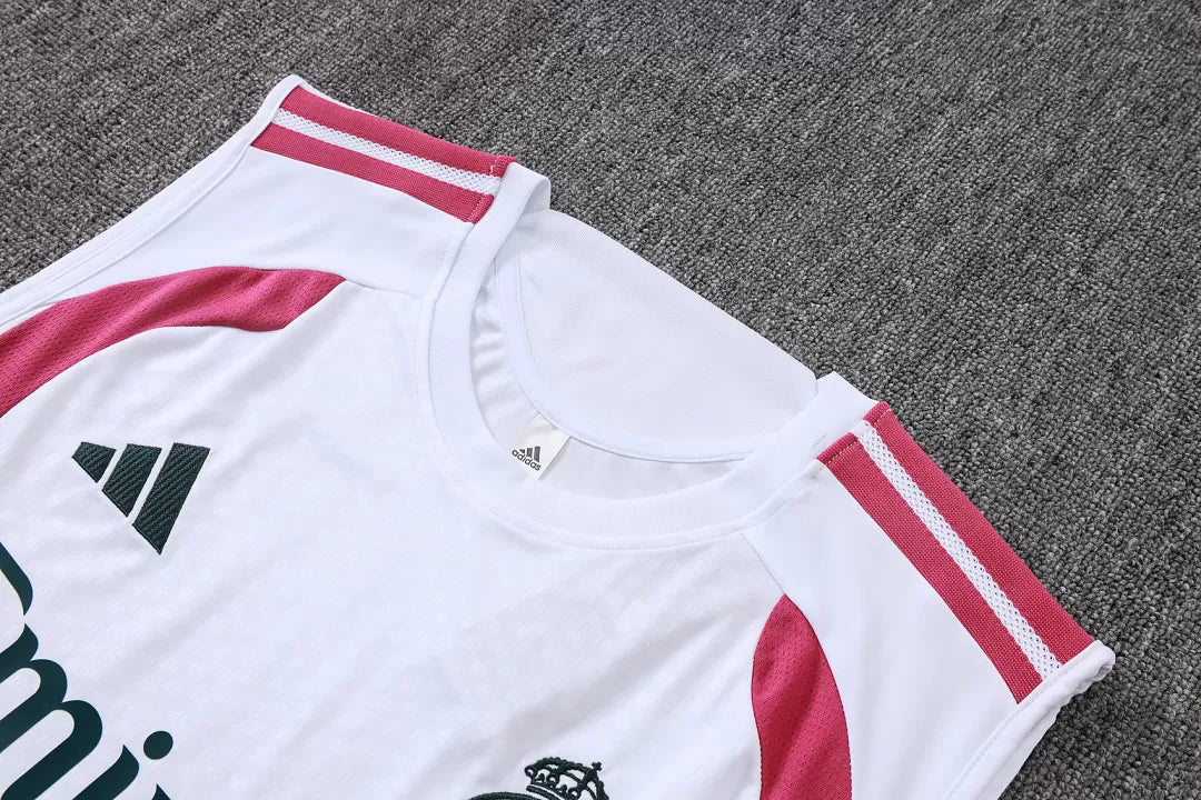 Completino Canottiera Real Madrid 26/27 Uomo Bianco e Verde | Kit Allenamento