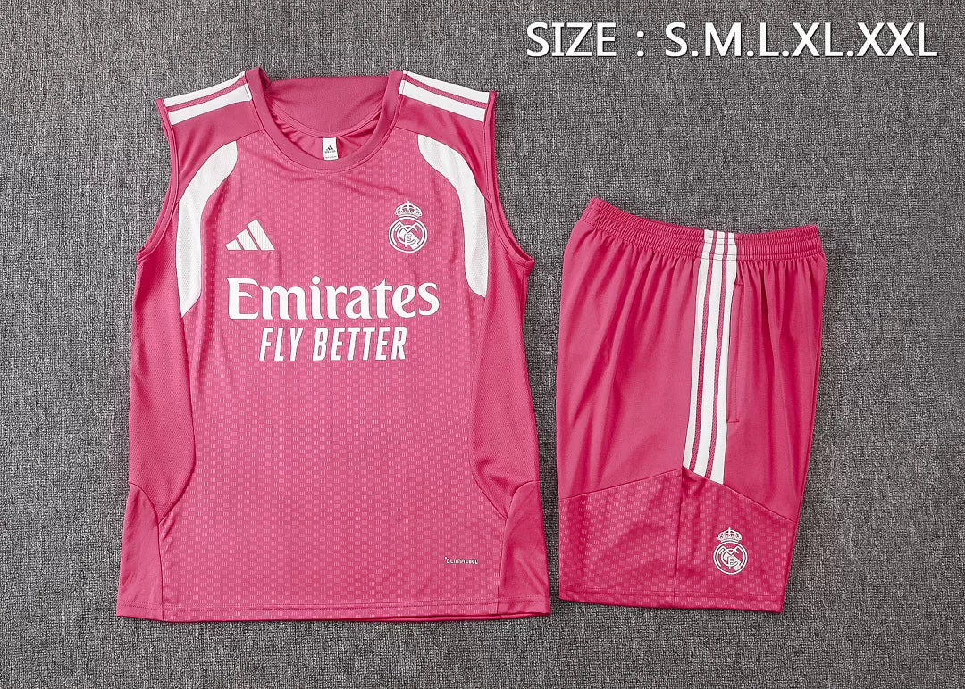 Completino Canottiera Real Madrid 26/27 Uomo Rosa | Kit Allenamento