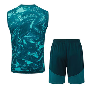 Completino Canottiera Real Madrid 26/27 Uomo Verde Acqua | Kit Allenamento