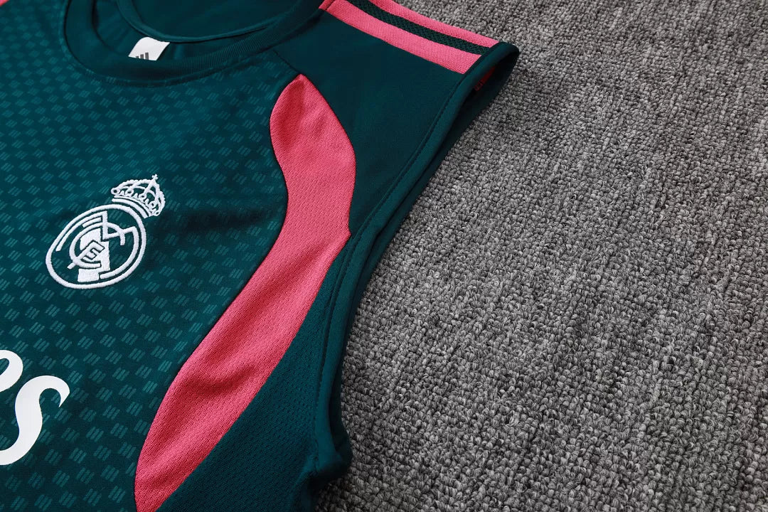 Completino Canottiera Real Madrid 26/27 Uomo Verde Petrolio | Kit Allenamento