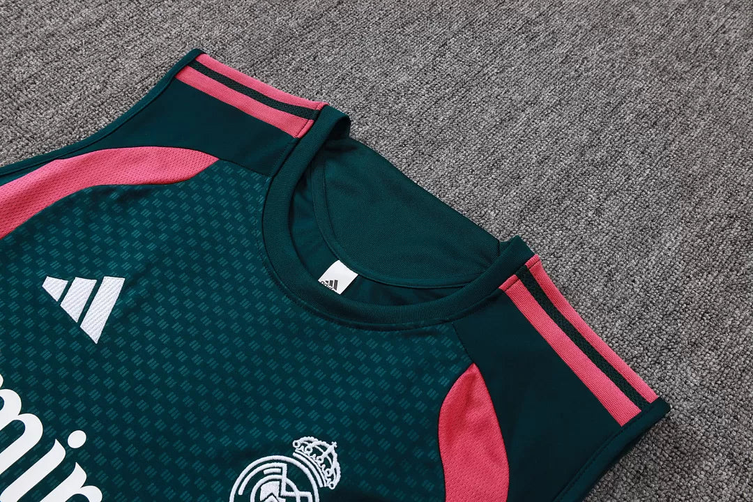 Completino Canottiera Real Madrid 26/27 Uomo Verde Petrolio | Kit Allenamento