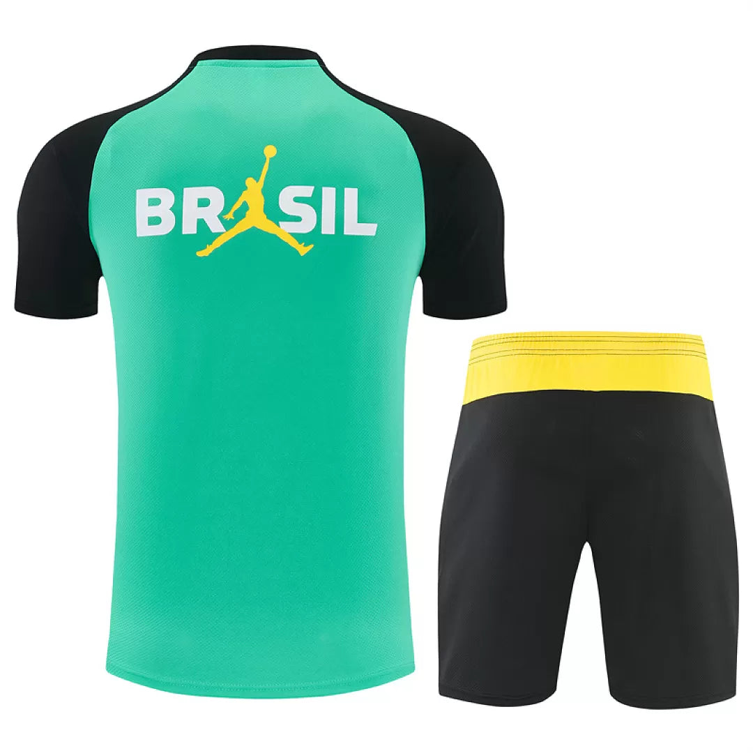 Completino Manica Corta Brasile 2026 Uomo Verde Acqua | Kit Allenamento