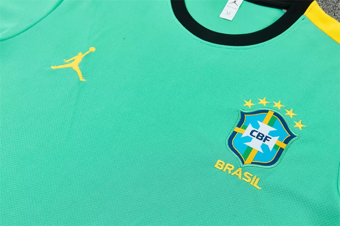 Completino Manica Corta Brasile 2026 Uomo Verde Acqua | Kit Allenamento
