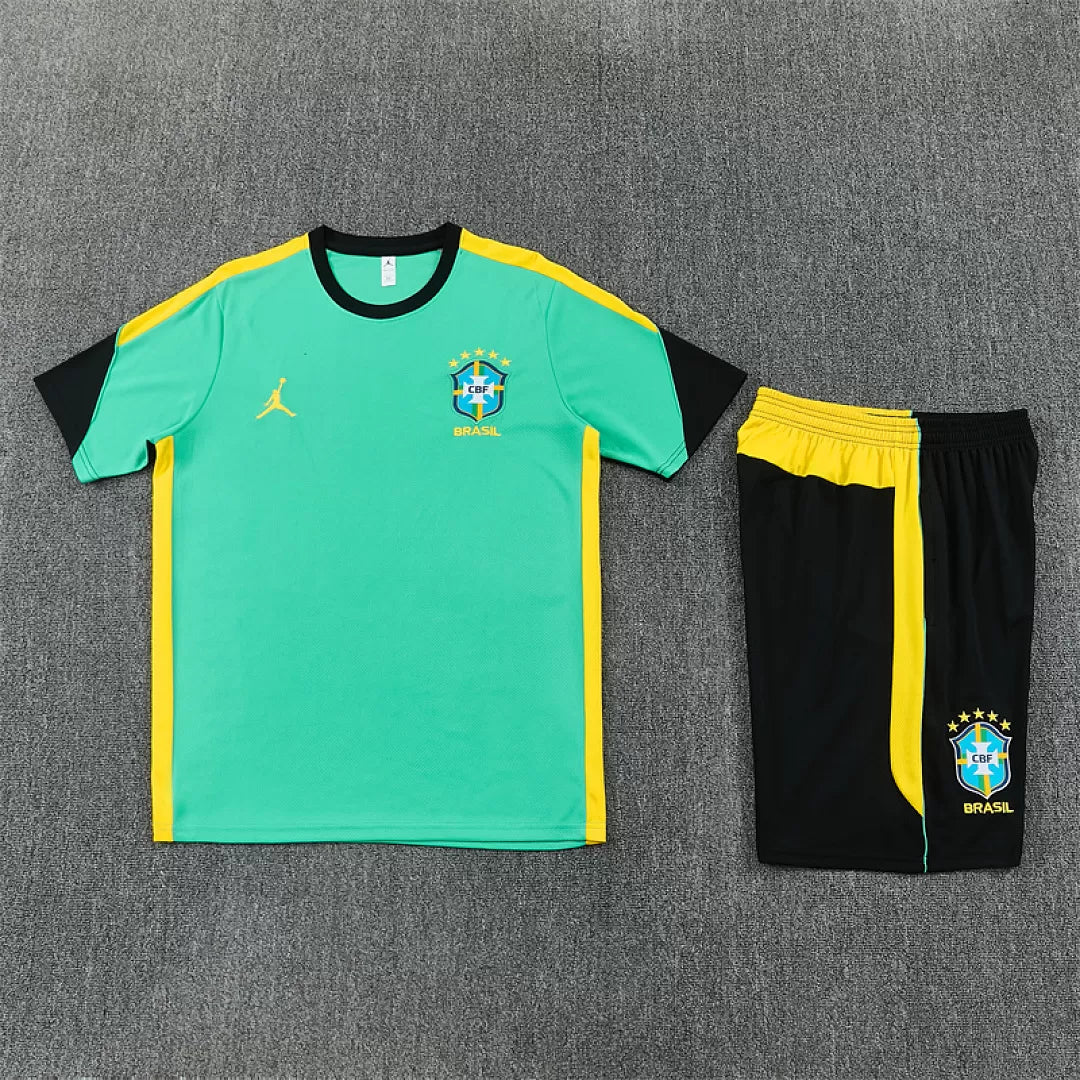 Completino Manica Corta Brasile 2026 Uomo Verde Acqua | Kit Allenamento
