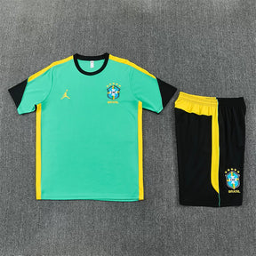 Completino Manica Corta Brasile 2026 Uomo Verde Acqua | Kit Allenamento