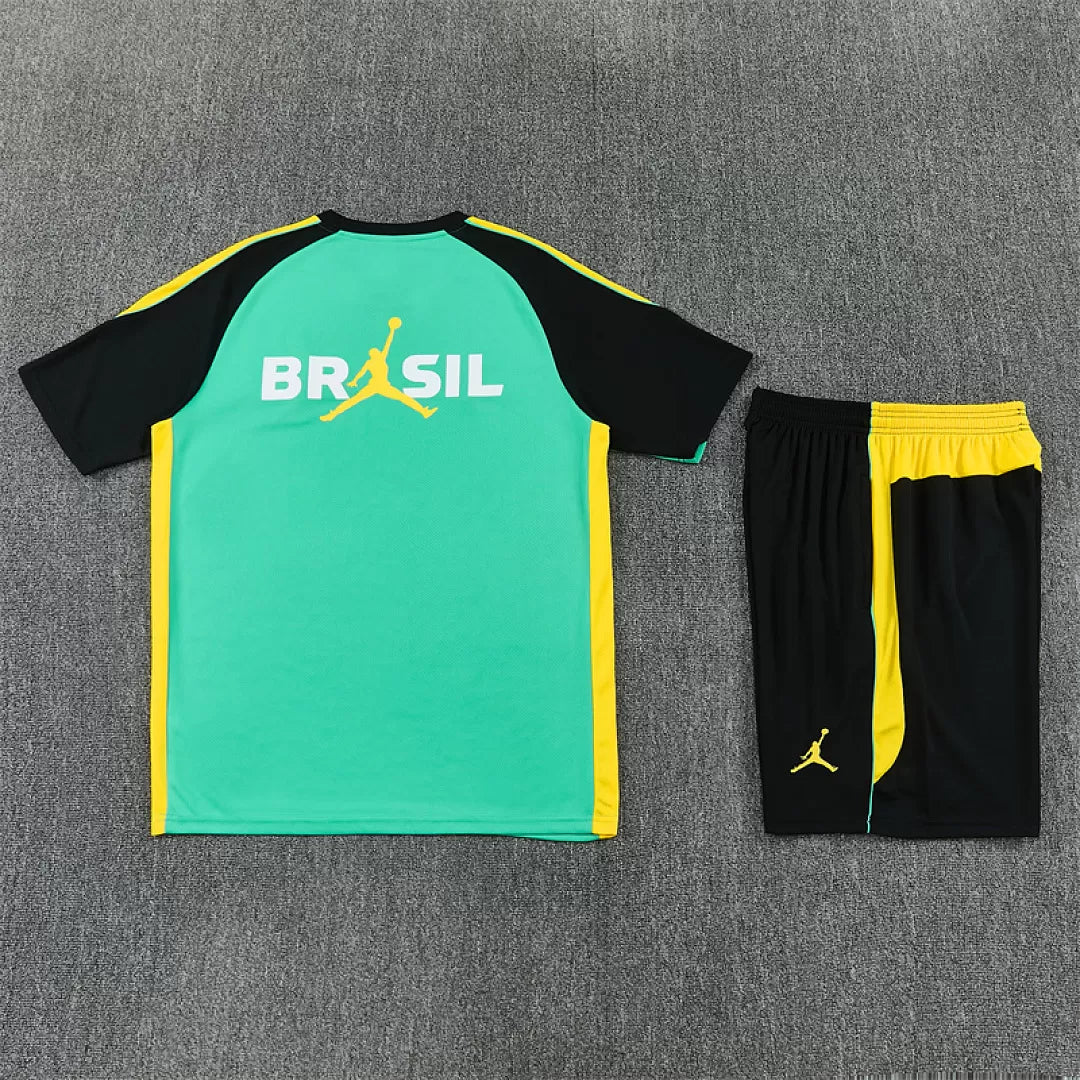 Completino Manica Corta Brasile 2026 Uomo Verde Acqua | Kit Allenamento