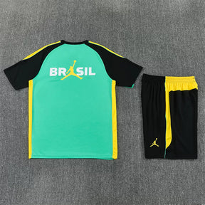Completino Manica Corta Brasile 2026 Uomo Verde Acqua | Kit Allenamento